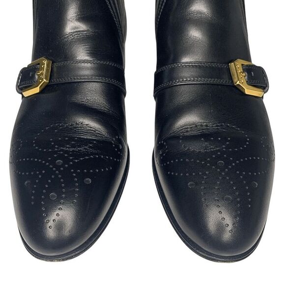 Gucci Interlocking G Logo Perforated Brogue Ankle Boot EU 37 US 7 Leather - Picture 3 of 11